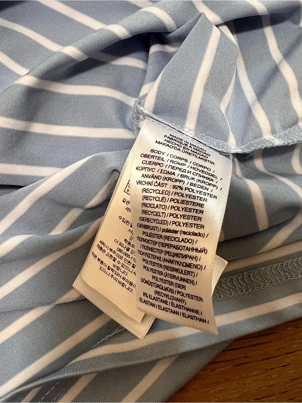 Polo by Ralph Lauren Light Blue and White Striped Polo with Yellow Logo